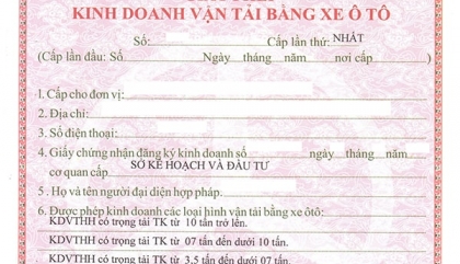 DỊCH VỤ LÀM GIẤY PHÉP KINH DOANH VẬN TẢI BẰNG Ô TÔ TRỌN GÓI
